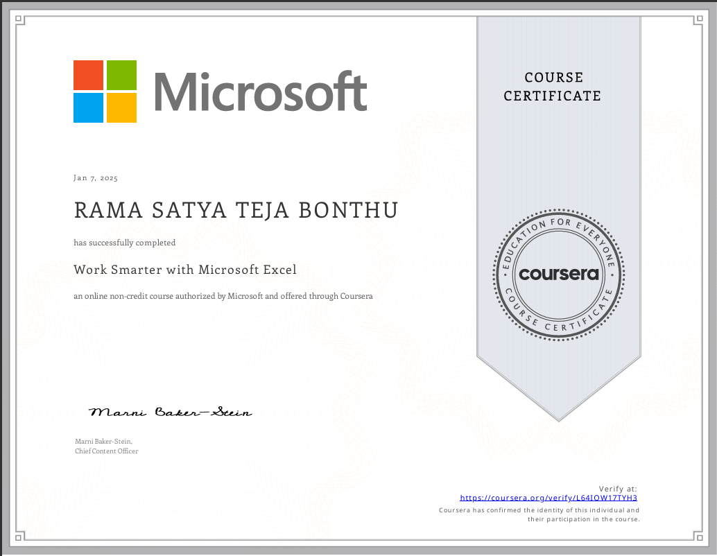 Work Smarter with Microsoft Excel