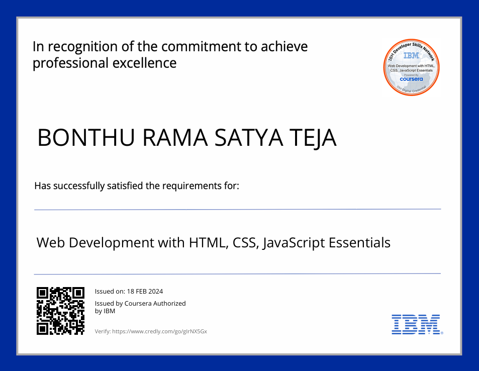 Web Development with HTML, CSS, JavaScript Essentials